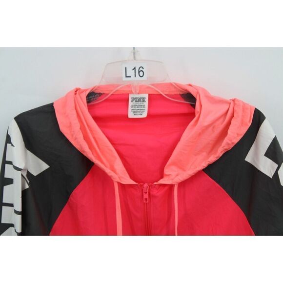Victoria's Secret VS PINK Light Weight Hoodie Anorak Jacket Gray Pocket XS/S - Picture 3 of 11